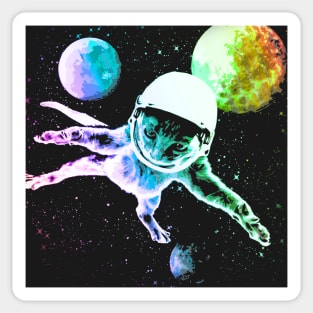 Astronaut Kitty Cat in Space Sticker